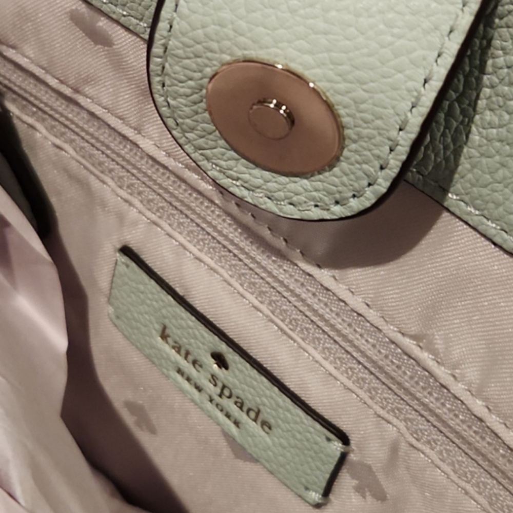 Kate Spade Infinite Triple Compartment Mint Leather Tote Bag - Picture 4 of 7